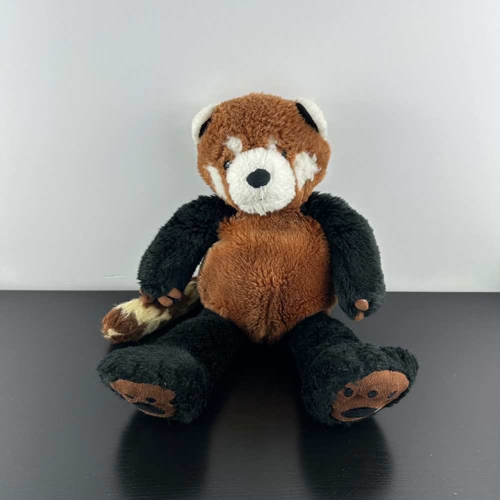 Manhattan Toy Rare Rico Red Panda 14” Brown Black Paw Print Plush Stuffed Animal